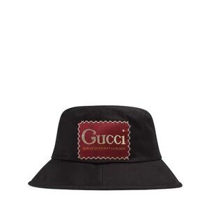 NWT Gucci logo patch bucket hat size M (58cm)
